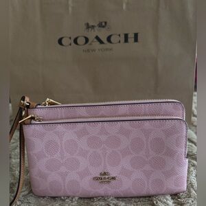 Coach Powder Pink Wristlet Clutch